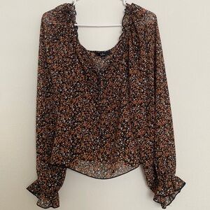 Lulu’s Semi Sheer Fall Off The Shoulder Top - Large